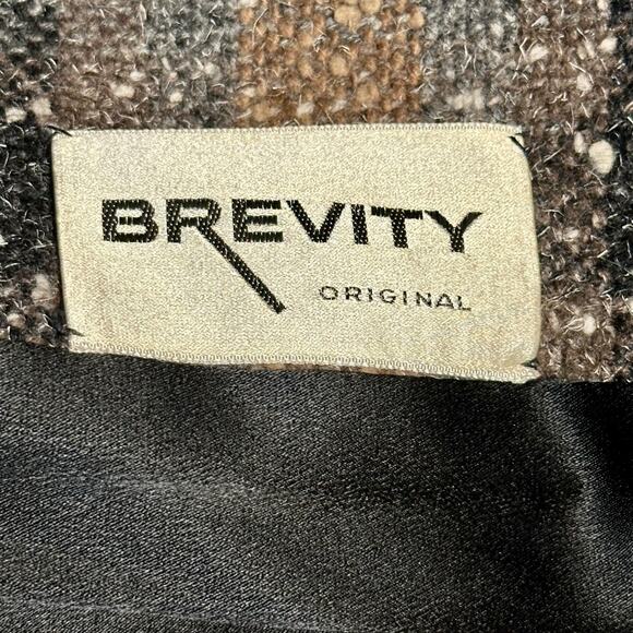 Vintage 50s 60s Brevity Original Wool Plaid Coat Fits XL/1X Dark Tweed Swing Fit - Picture 3 of 9